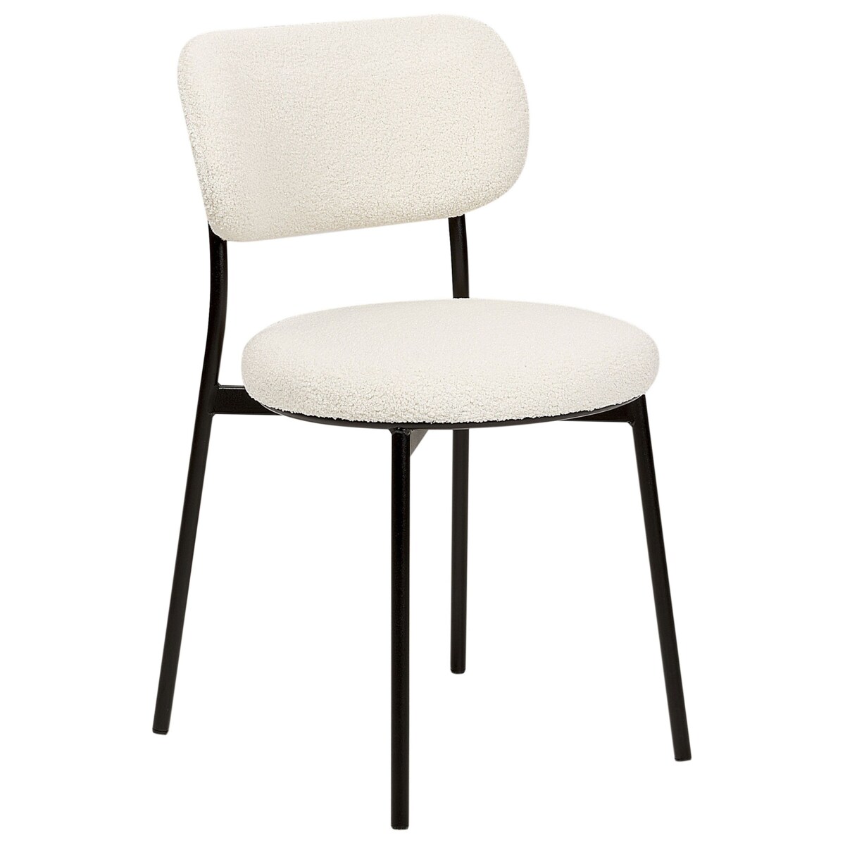 Zestaw 2 krzeseł do jadalni CASEY Boucle Złamana biel