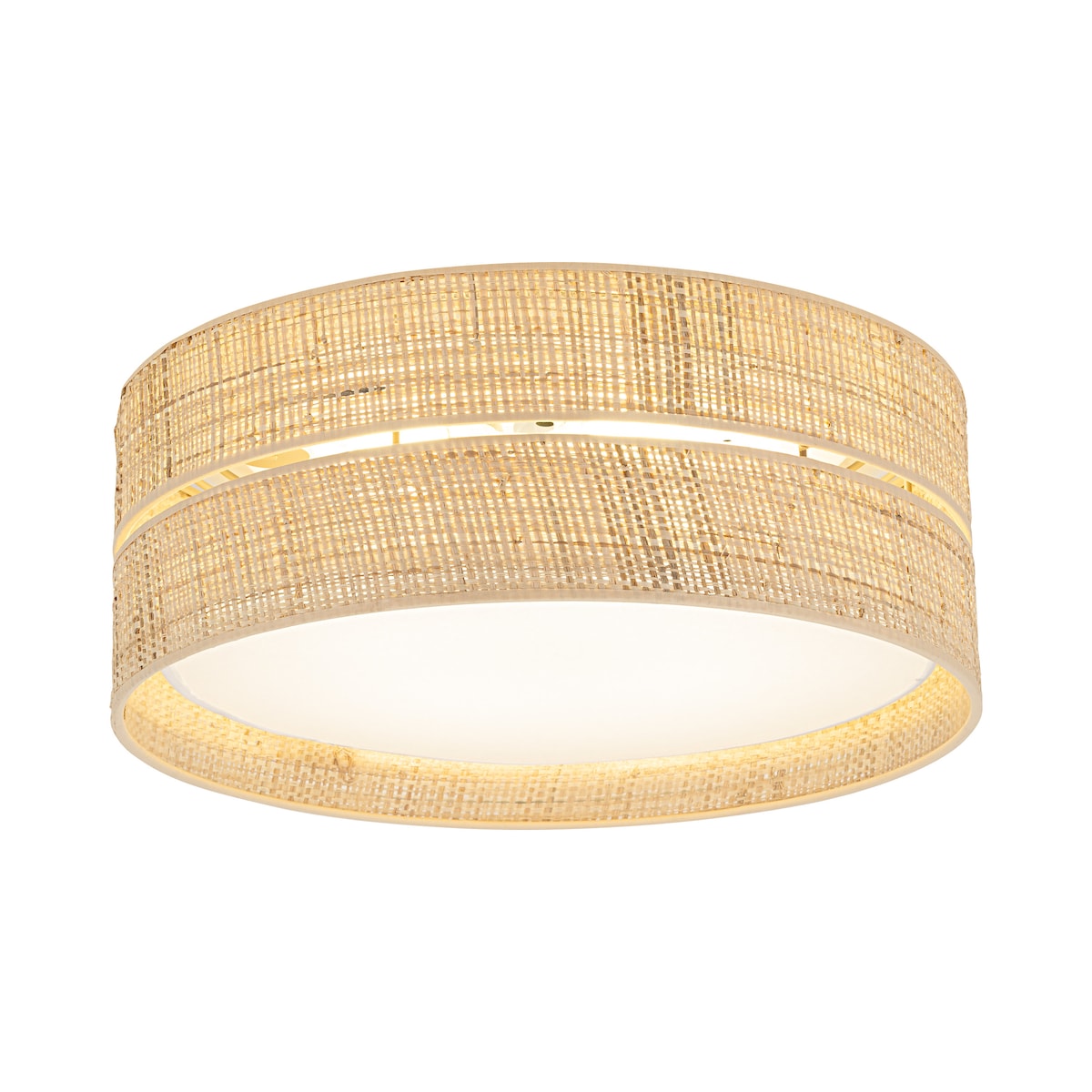 Lampa sufitowa plafon TK Lighting CALMA 450 45 cm boho biała z rafią 4xE27