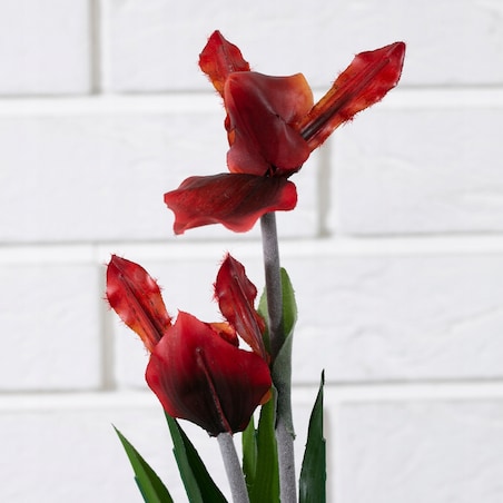 SZTUCZNA ORCHIDEA w doniczce czerwona wys. 31cm