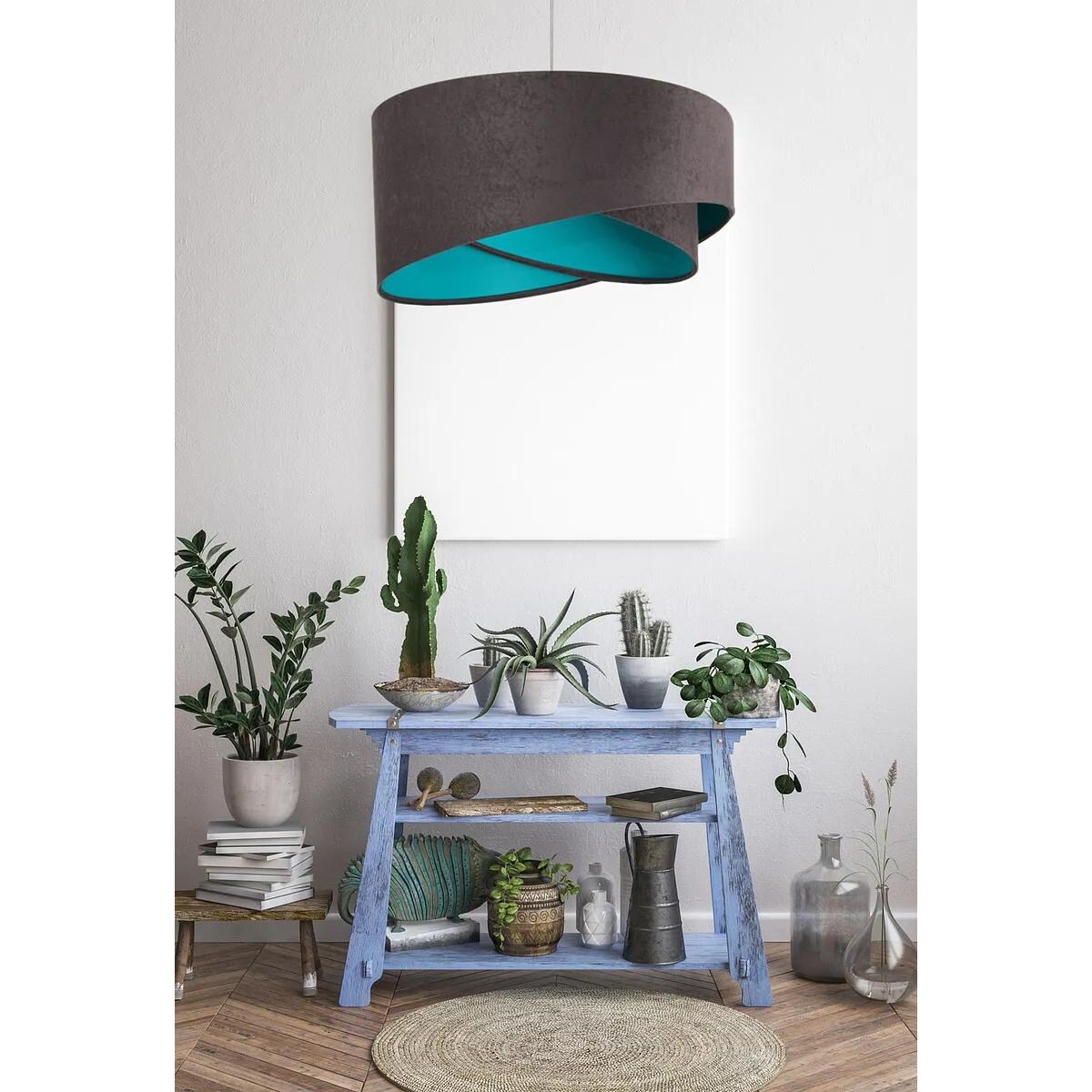 Lampa wisząca GEMSTONE GRAY grafitowa/turkusowa