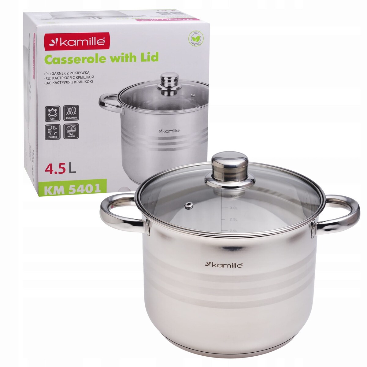 Garnek gastronomiczny wysoki stalowy 4.5L duży gastro KAMILLE