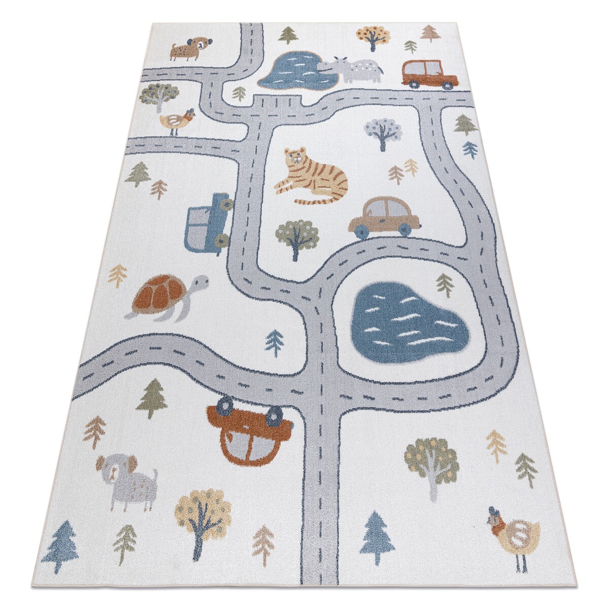 Dywan BONO 8283 Ulica, zwierzęta kremowy / 140x190 cm