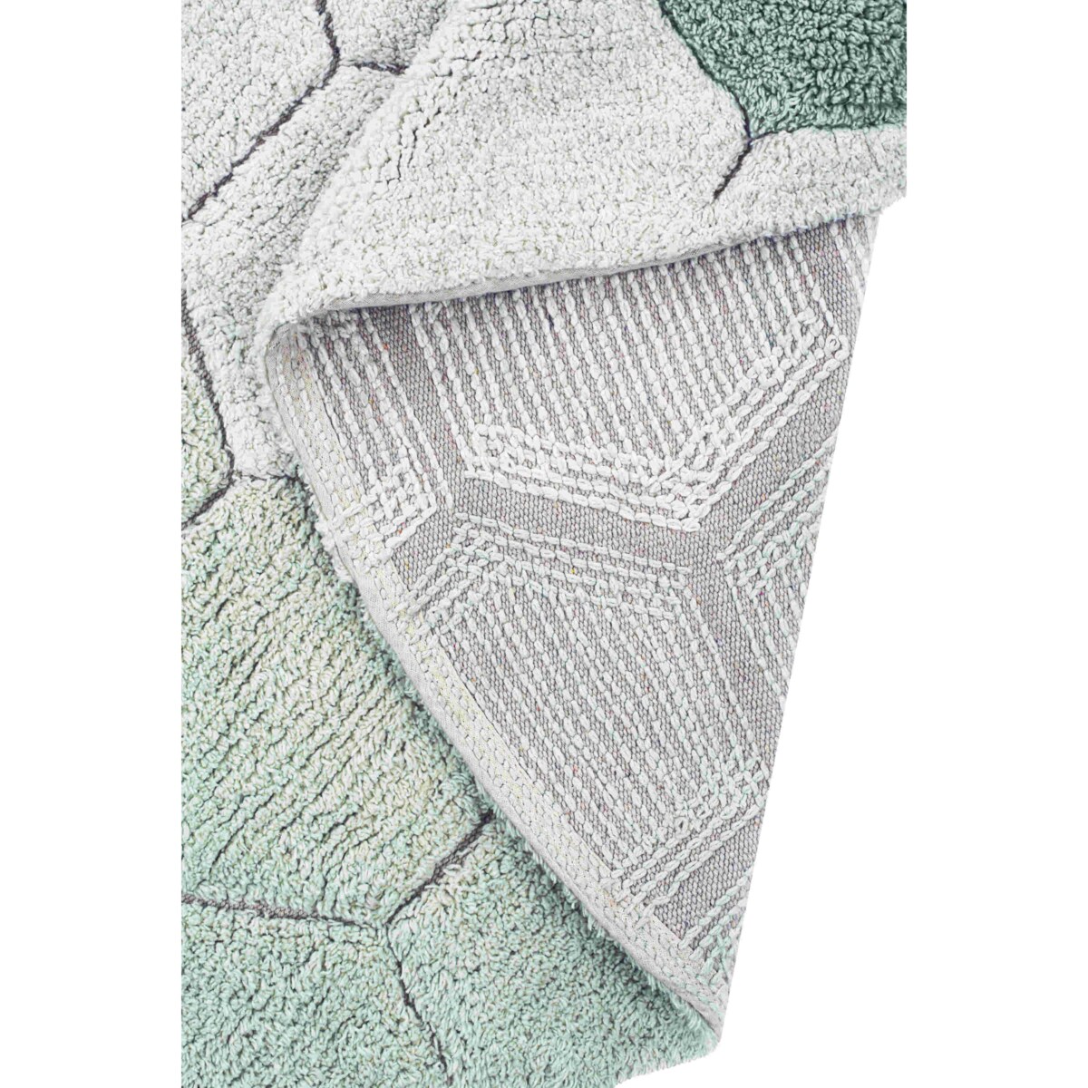 Dywan bawełnainy okrągły Ø 140 , Round Honeycomb Blue Sage, Planet Bee, Lorena Canals