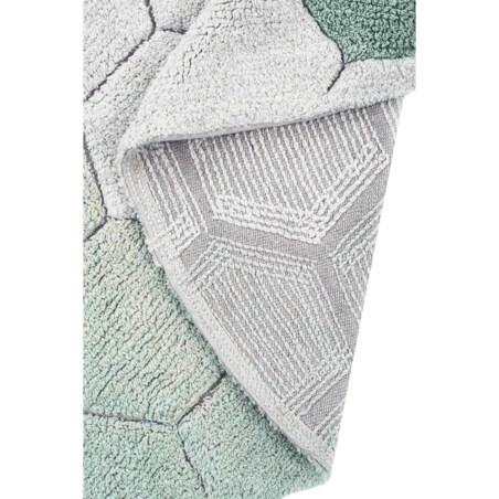 Dywan bawełnainy okrągły Ø 140 , Round Honeycomb Blue Sage, Planet Bee, Lorena Canals