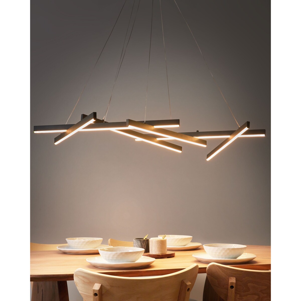 Lampa wisząca LED metalowa czarna KANDRA