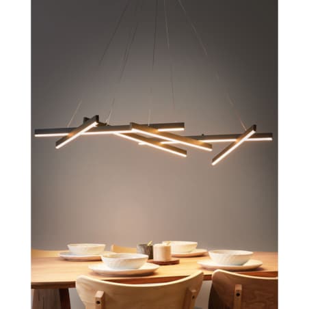 Lampa wisząca LED metalowa czarna KANDRA
