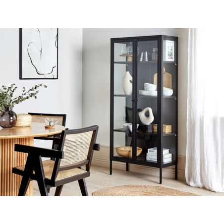 Witryna dwudrzwiowa metalowa czarna HARTY