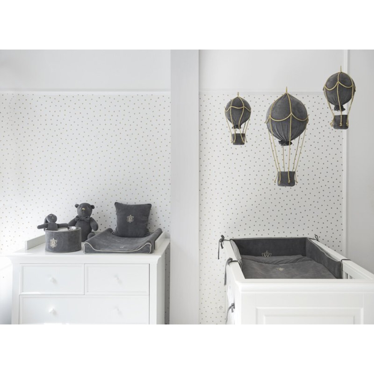 Przewijak welurowy Anthracite Gloss