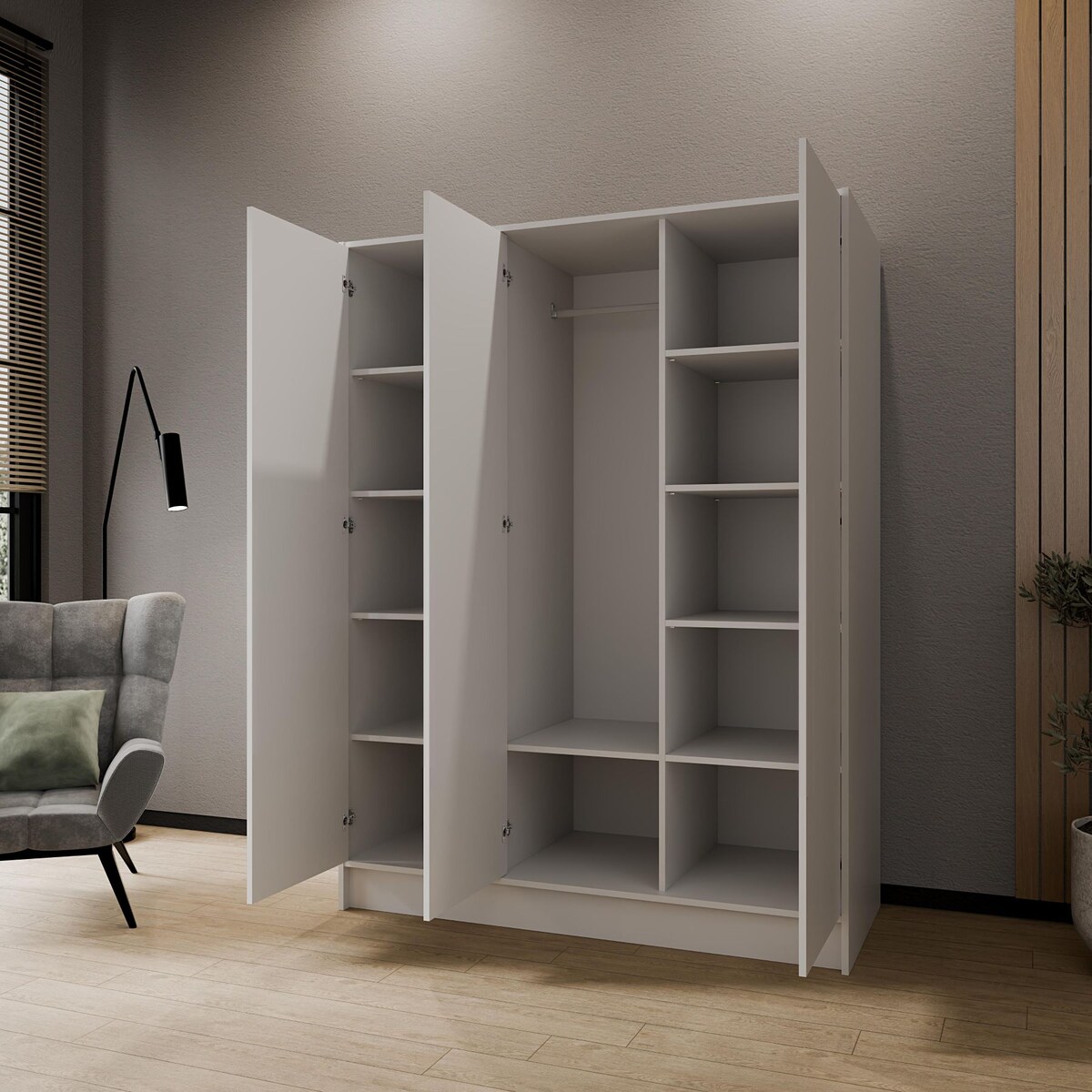 Szafa gładka 150 ALA bez lustra i bez uchwytów, biała