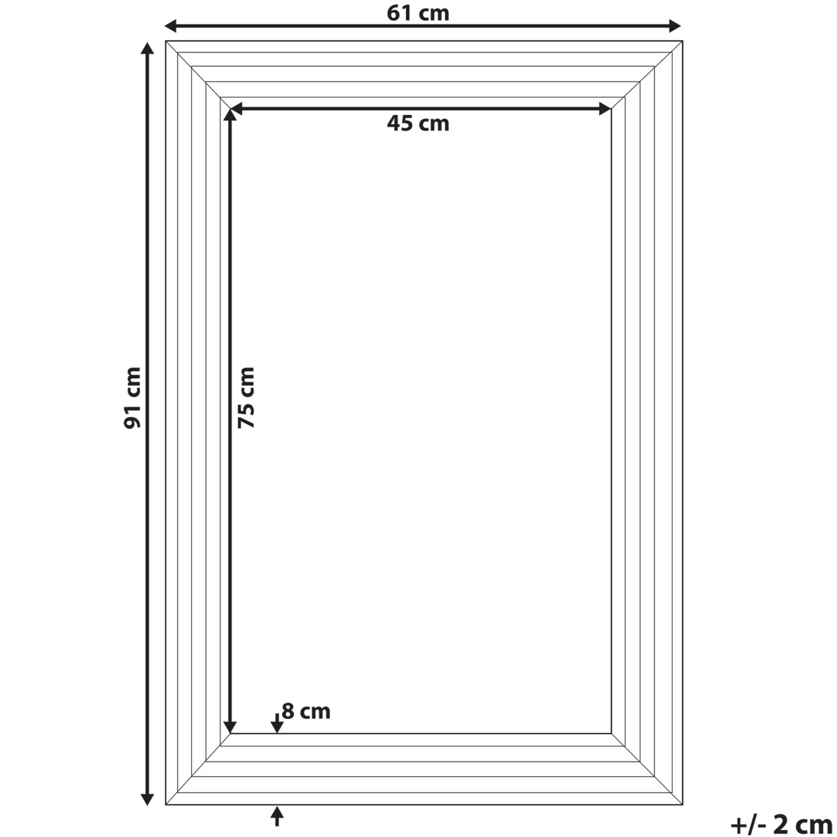 Lustro ścienne CHATAIN 61 cm 91 cm Srebrny