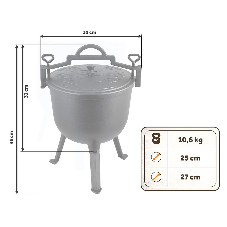 Garnek emaliowany kociołek żeliwny Berdsen BD-481 emaliowany 8L na ognisko grill +przepisy