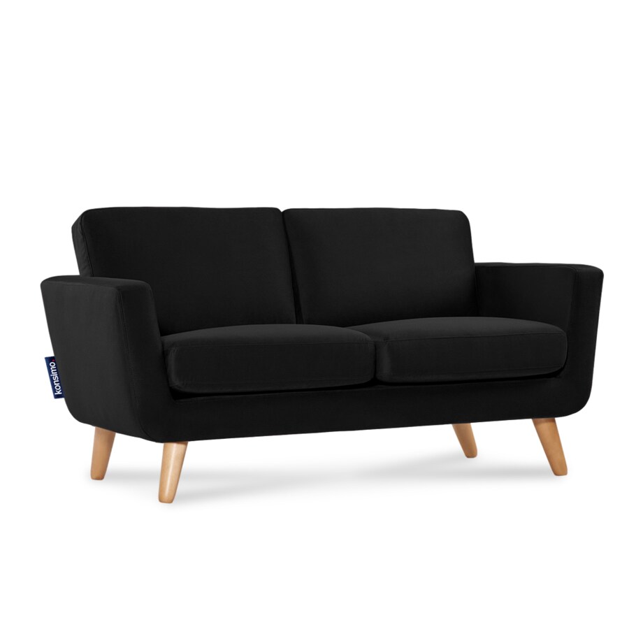 KONSIMO TAGIO Czarna skandynawska sofa 2-osobowa
