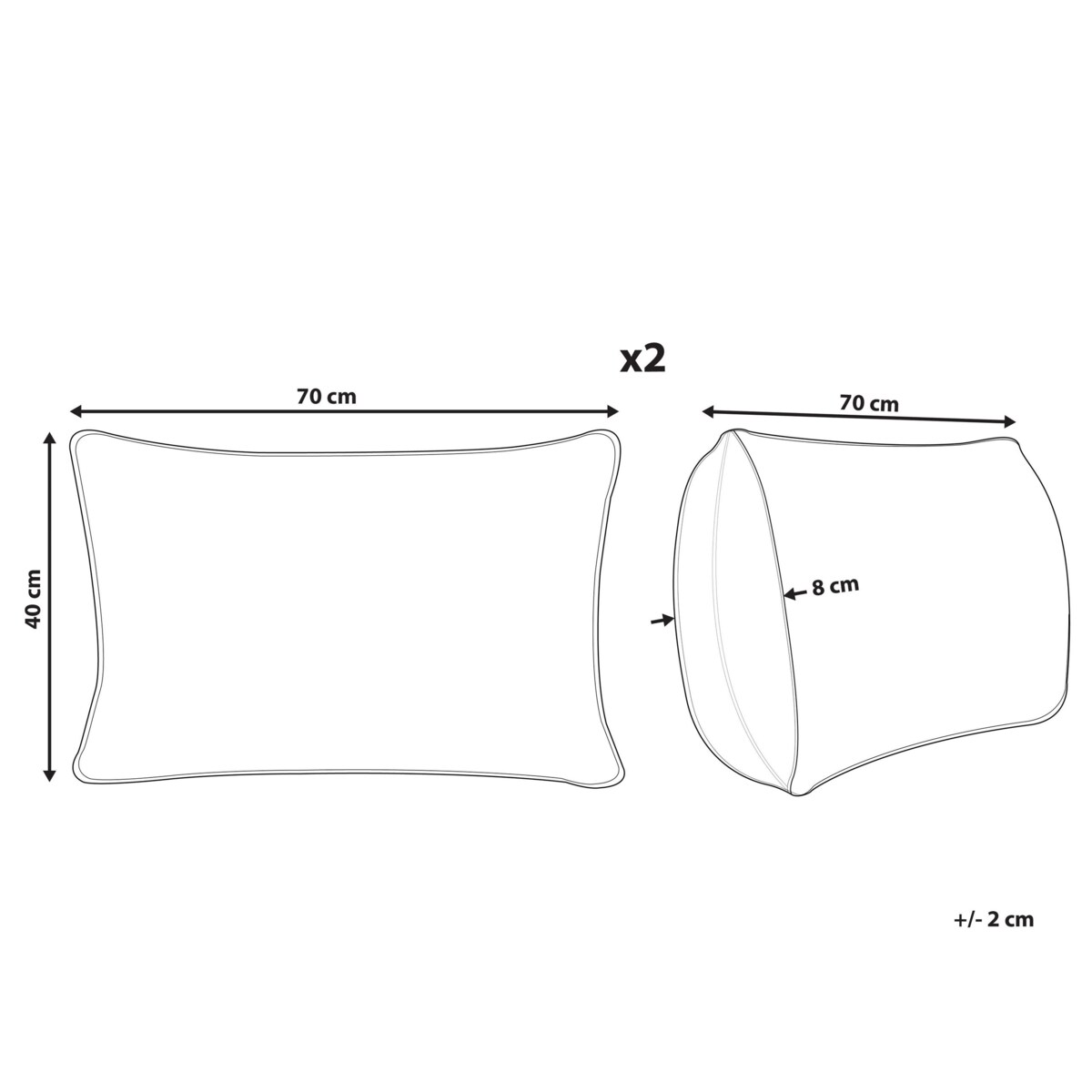 2 poduszki ogrodowe w trójkąty 40 x 70 cm niebiesko-białe TRIFOS