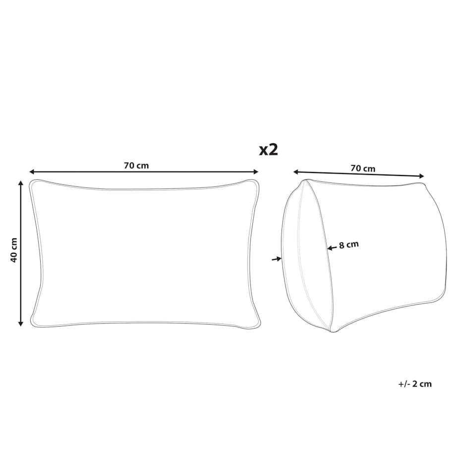 2 poduszki ogrodowe w trójkąty 40 x 70 cm niebiesko-białe TRIFOS
