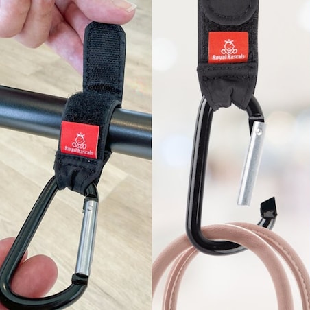 Karabińczyk do wózka, zestaw 2 szt., czarny, Royal Rascals