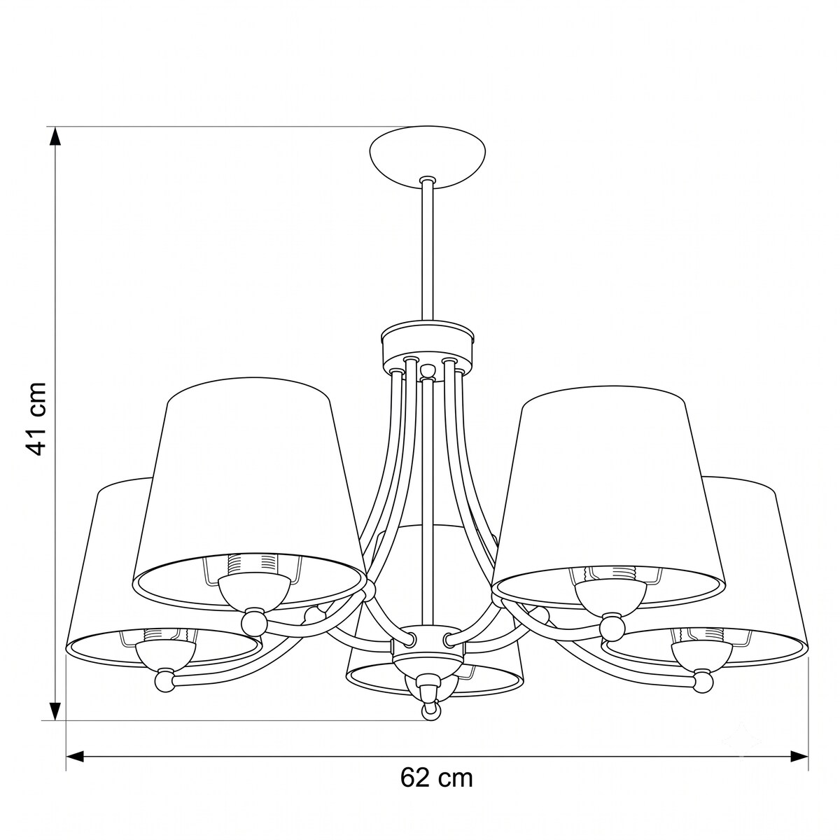 czarna lampa wisząca sufitowa 5 punktowa edylit nowoczesna