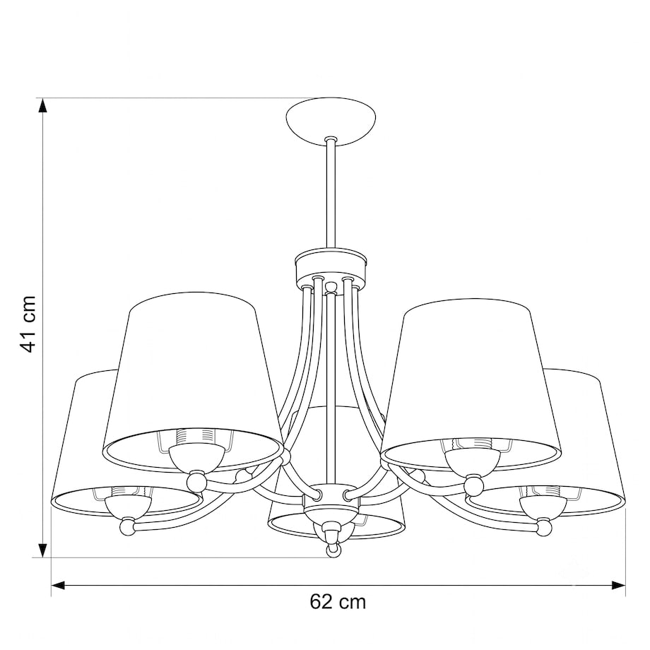 czarna lampa wisząca sufitowa 5 punktowa edylit nowoczesna