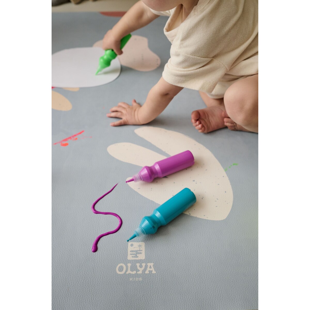 Mata Ochronna OLYA KIDS wzór ORGANIC SEA 95x125cm