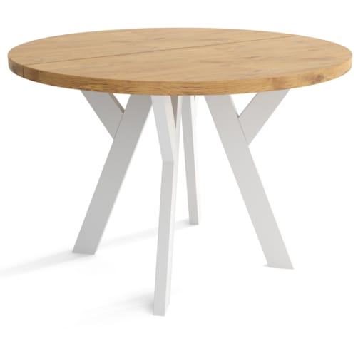 Stół okrągły nierozkładany 90 - Dąb lancelot + n. białe