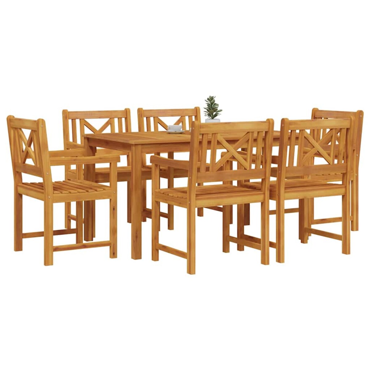 vidaXL Zestaw do jadalni w ogrodzie 7 pcs Brązowy lite drewno akacjowe