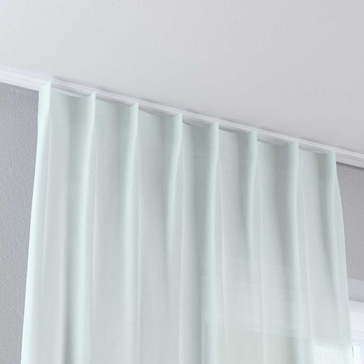 Zasłona na haczykach flex pojedynczych 130x260 prześwitujący, pastelowa mięta