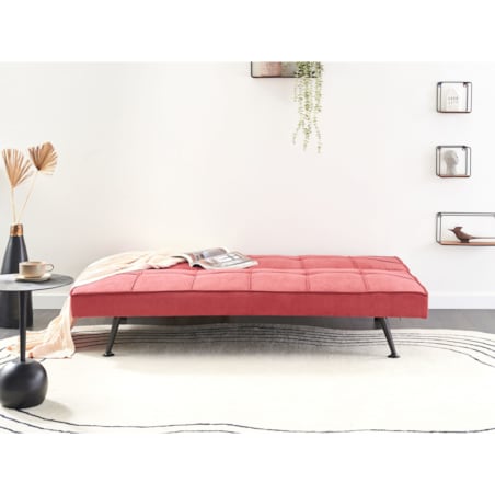 Sofa rozkładana HASLE Czerwony Tkanina