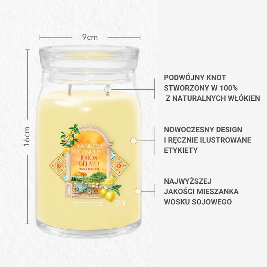 YC SIGNATURE – Świeca duża LEMON GELATO