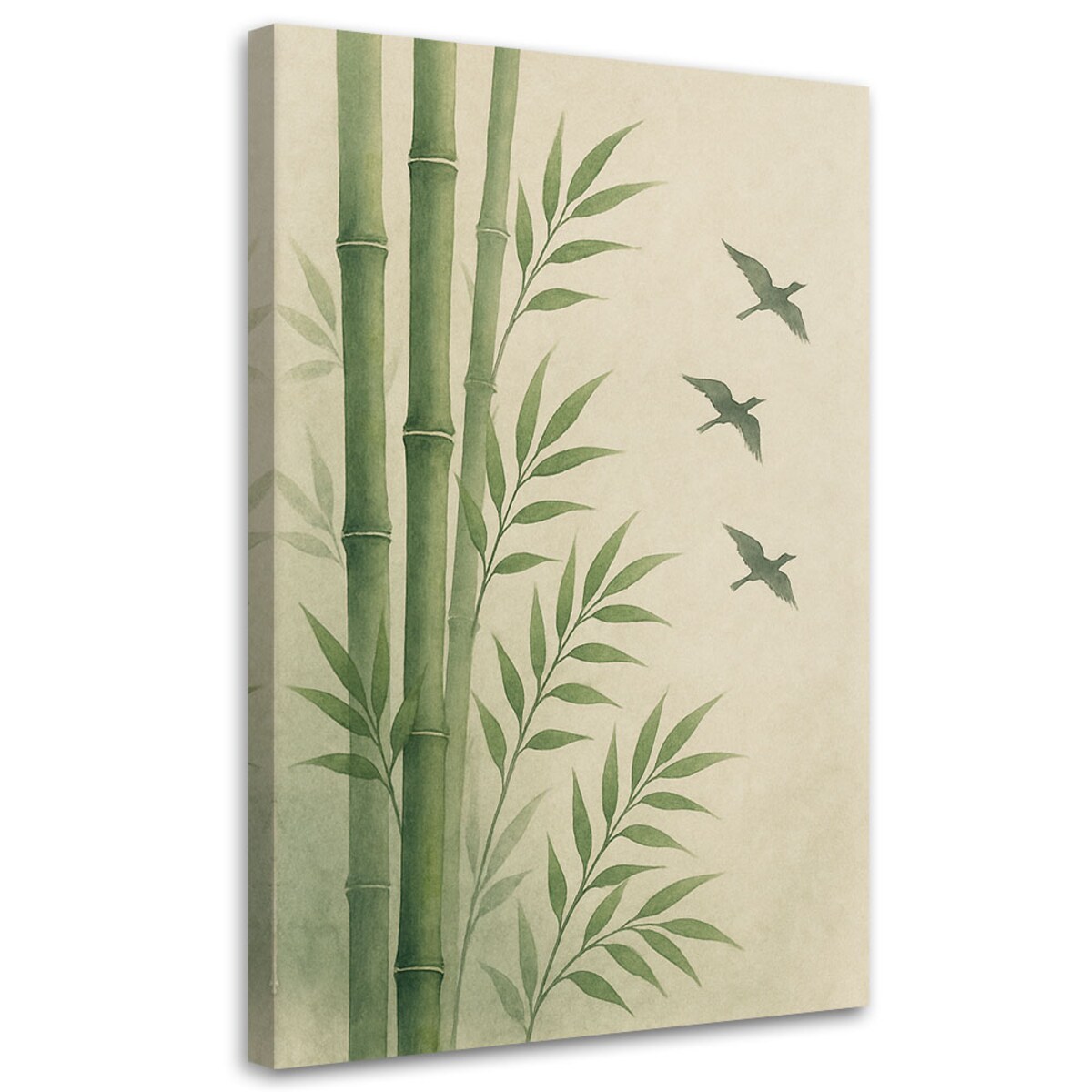Feeby Obraz na płótnie, Bambusy Liście Akwarela 80x120