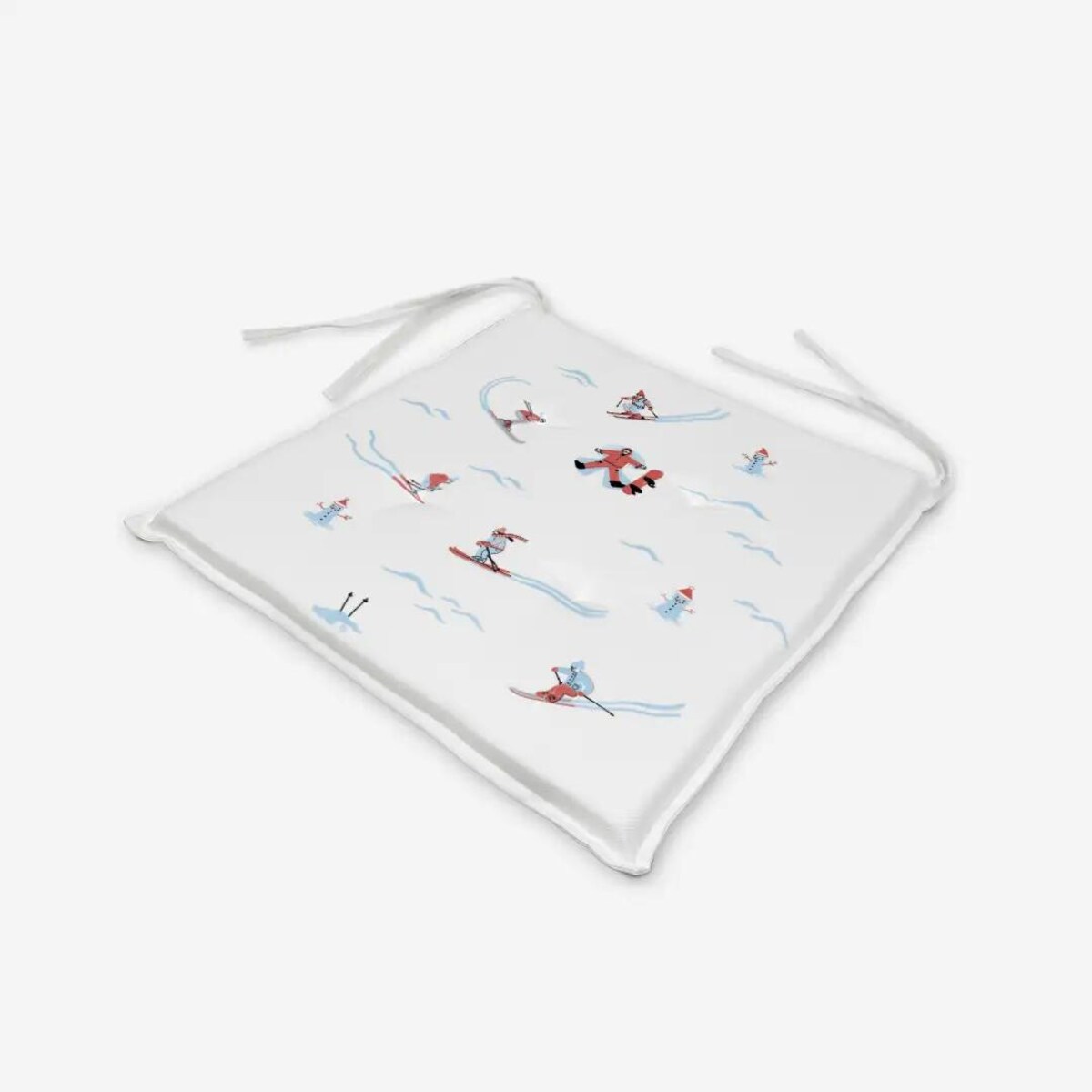 Poduszka świąteczna na krzesło - Narciarze