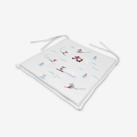 Poduszka świąteczna na krzesło - Narciarze