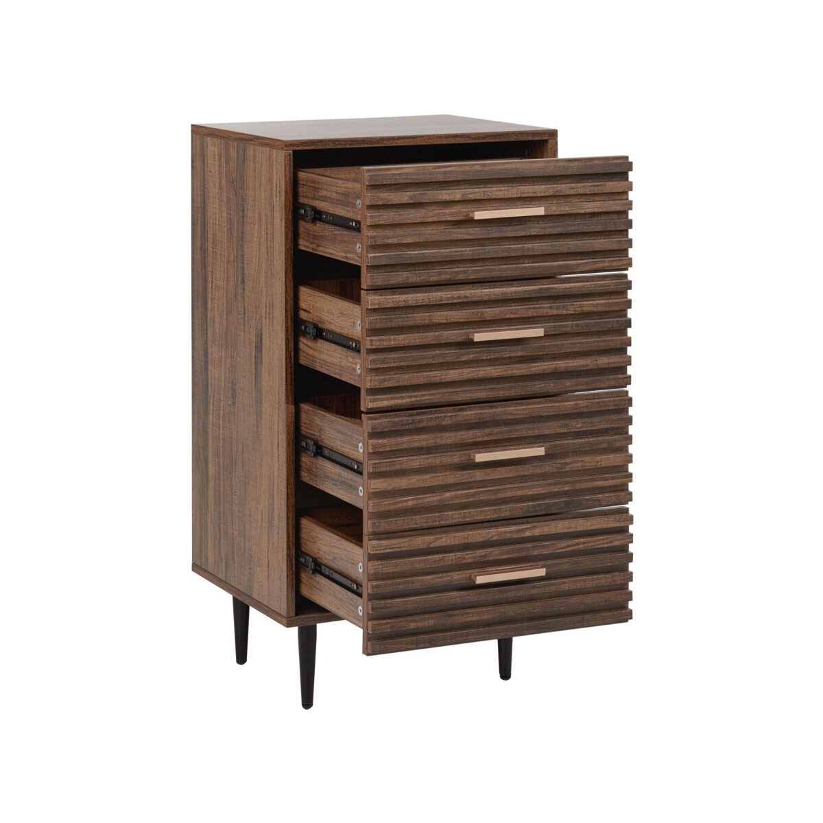 Komoda 4 szuflady ciemne drewno KEITH