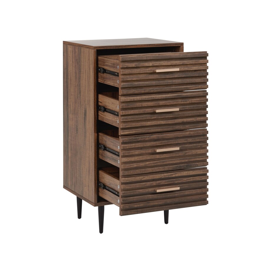 Komoda 4 szuflady ciemne drewno KEITH