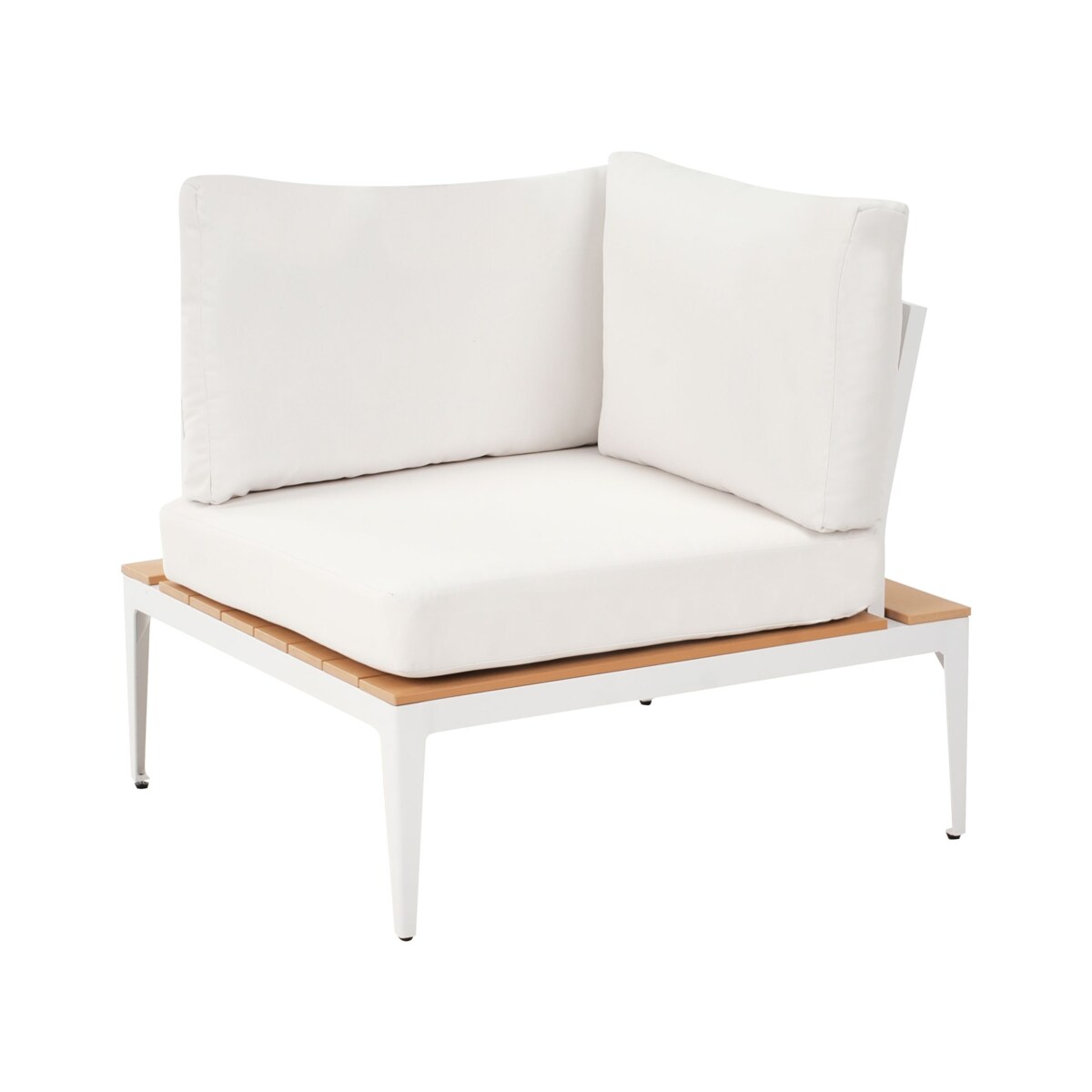 Narożnik ogrodowy ze stolikiem dla 5 osób POSITANO Złamana biel