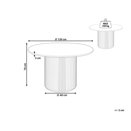 Stół do jadalni okrągły ⌀ 120 cm jasne drewno VISTALLA