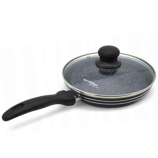 Patelnia Granitowa Pokrywka 30 Cm Plaster Miodu Indukcja Gaz 2.8L Wysoka 5.5