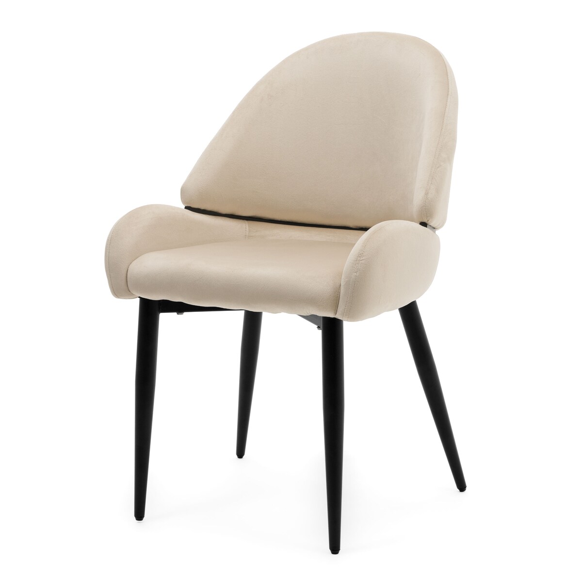 Krzesło tapicerowane welurowe do salonu BERGAMO beżowe