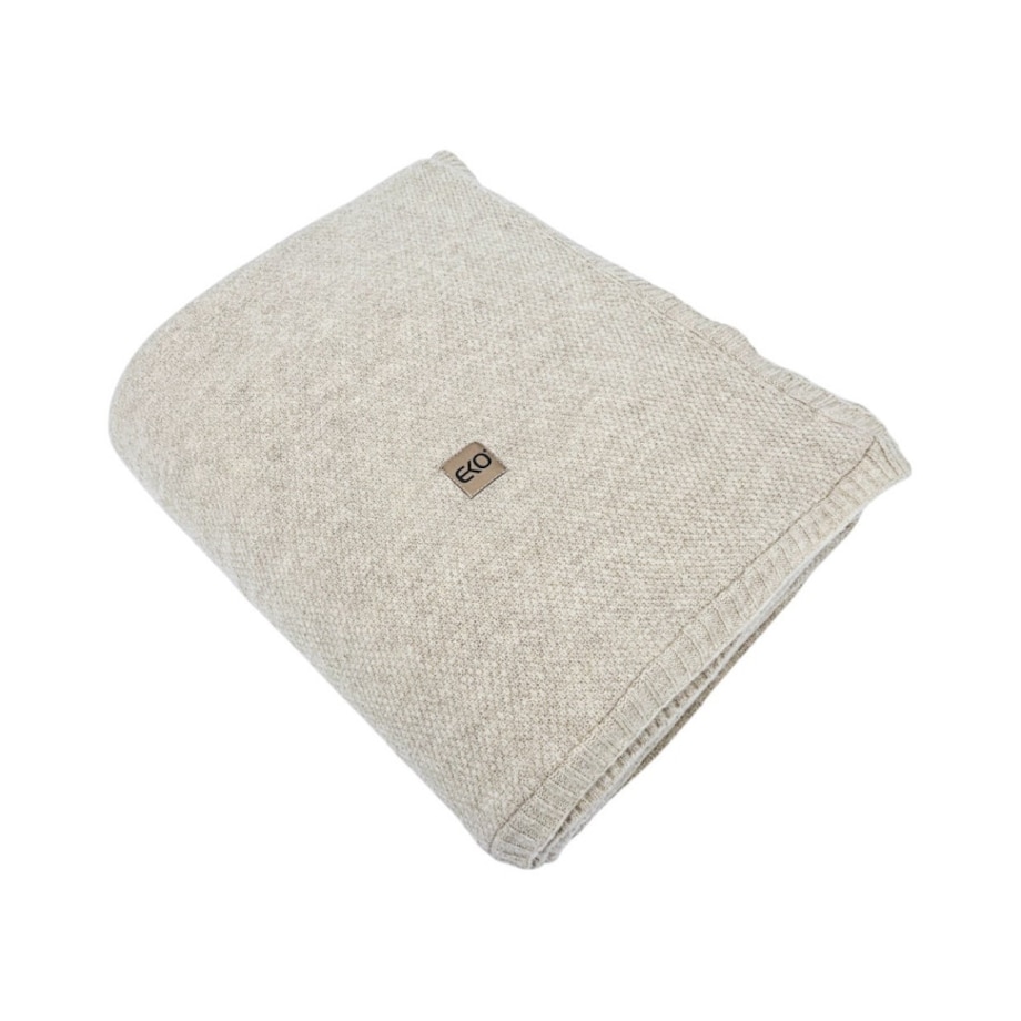 Koc dzianinowy z podszyciem futerkowym 150x200 cm – MILANO DUO LATTE