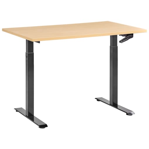 Biurko regulowane manualnie DESTINES Czarny/ jasny brąz 120 cm 60 cm