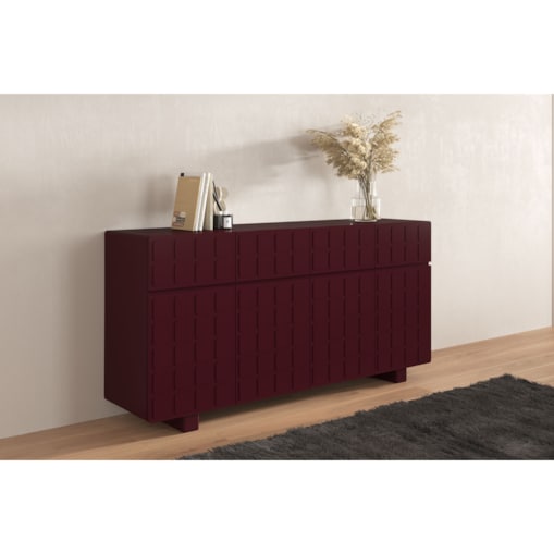 Nowoczesna komoda z frontami 3D Skandica CUBO LONG / kolor mahoń / szer. 169 cm