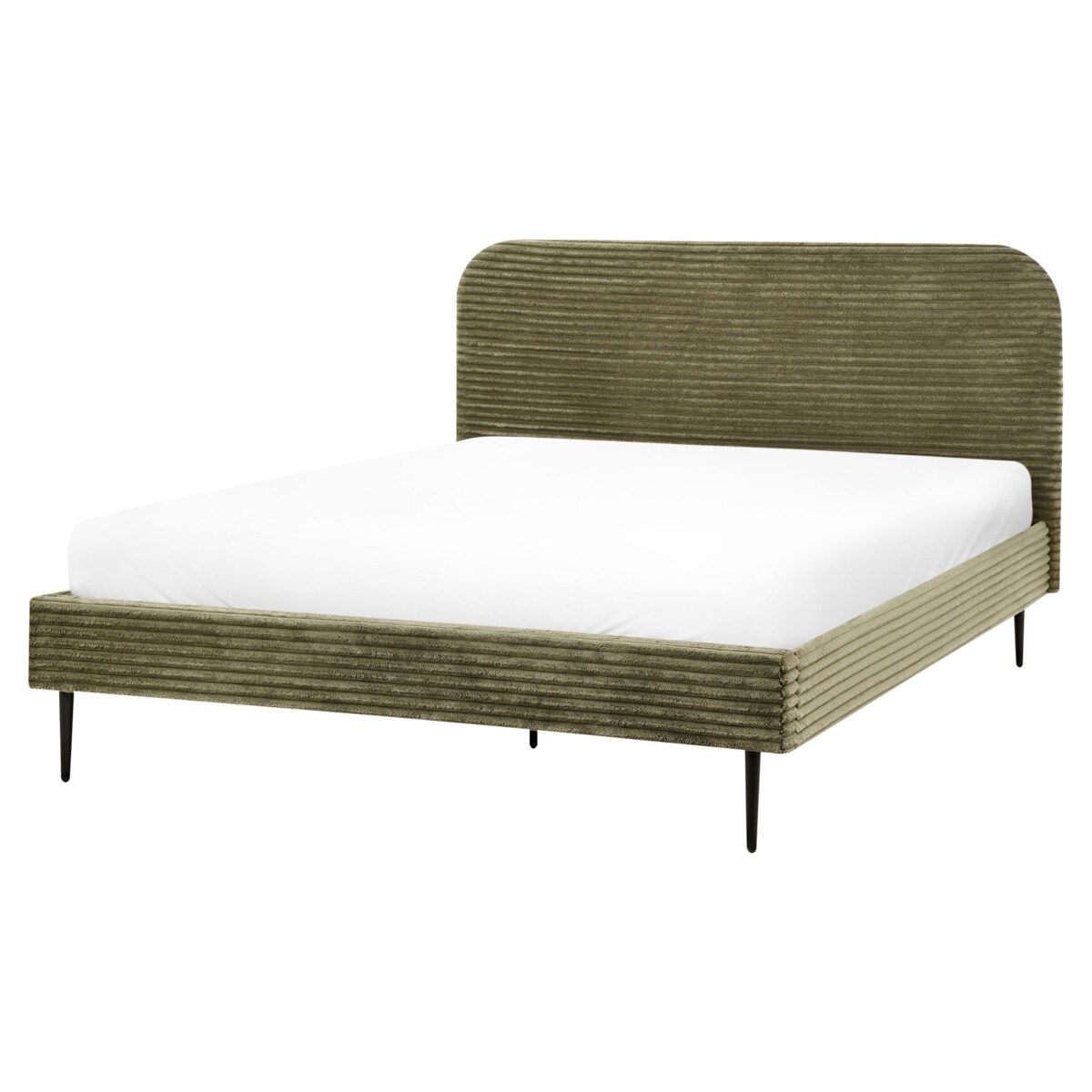 Łóżko Sztruks FLAYAT 160 x 200 cm Zielony