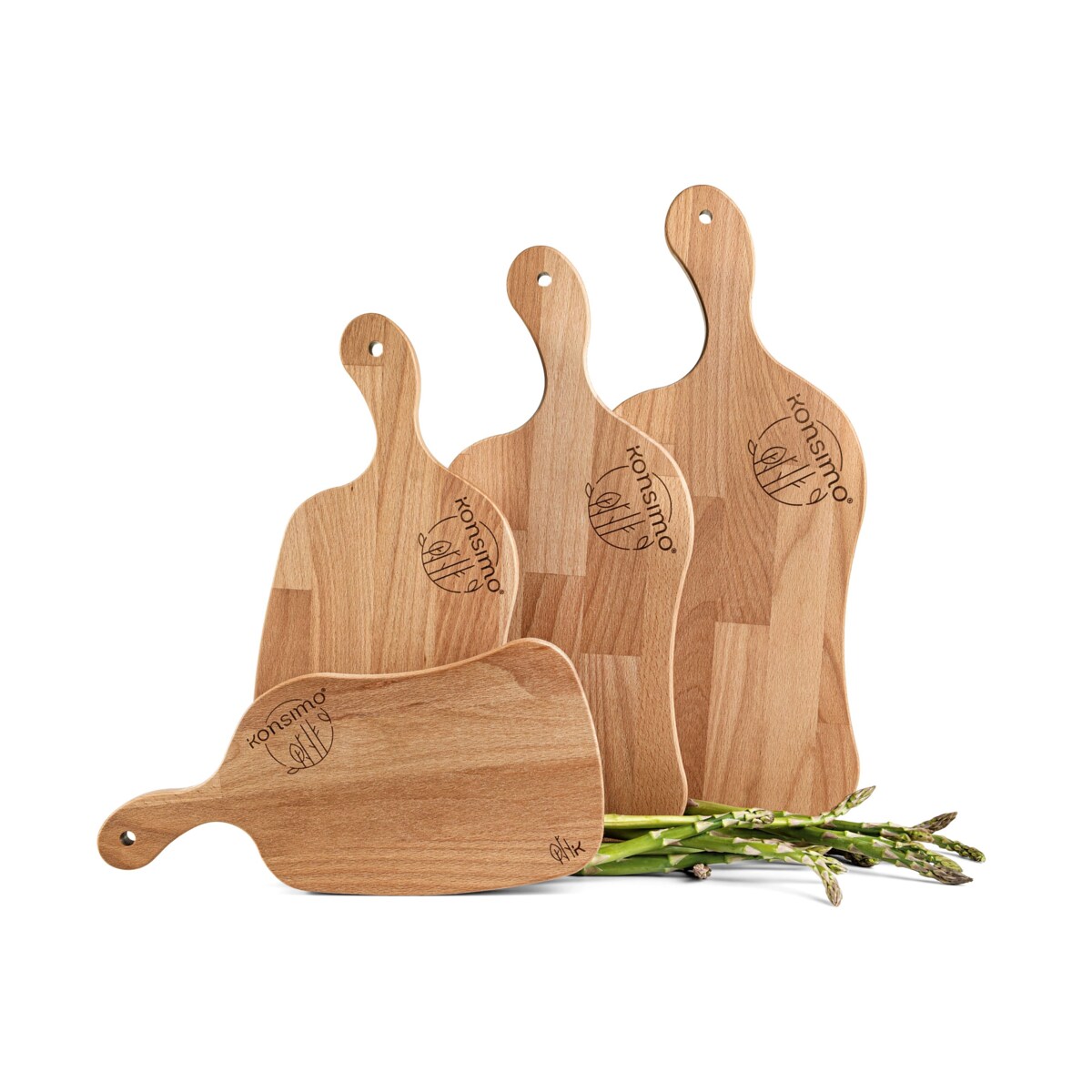 Konsimo LIVO Zestaw desek do krojenia (4szt.), drewno bukowe