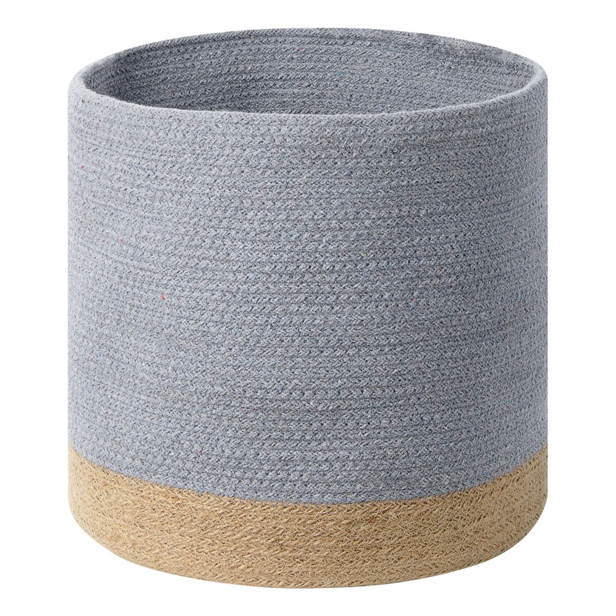 Zestaw 3 koszy bawełnianych szary z beżowym BASIMA