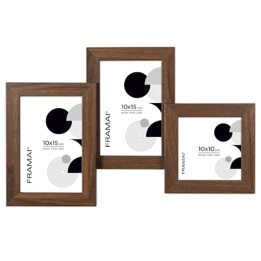 Multirama ramka na zdjęcia. Brązowa multirama na trzy zdjęcia 10x15 cm 10x10 cm Ramka na zdjęcia 3 w 1 MULTI HEN 4 FRAMAI