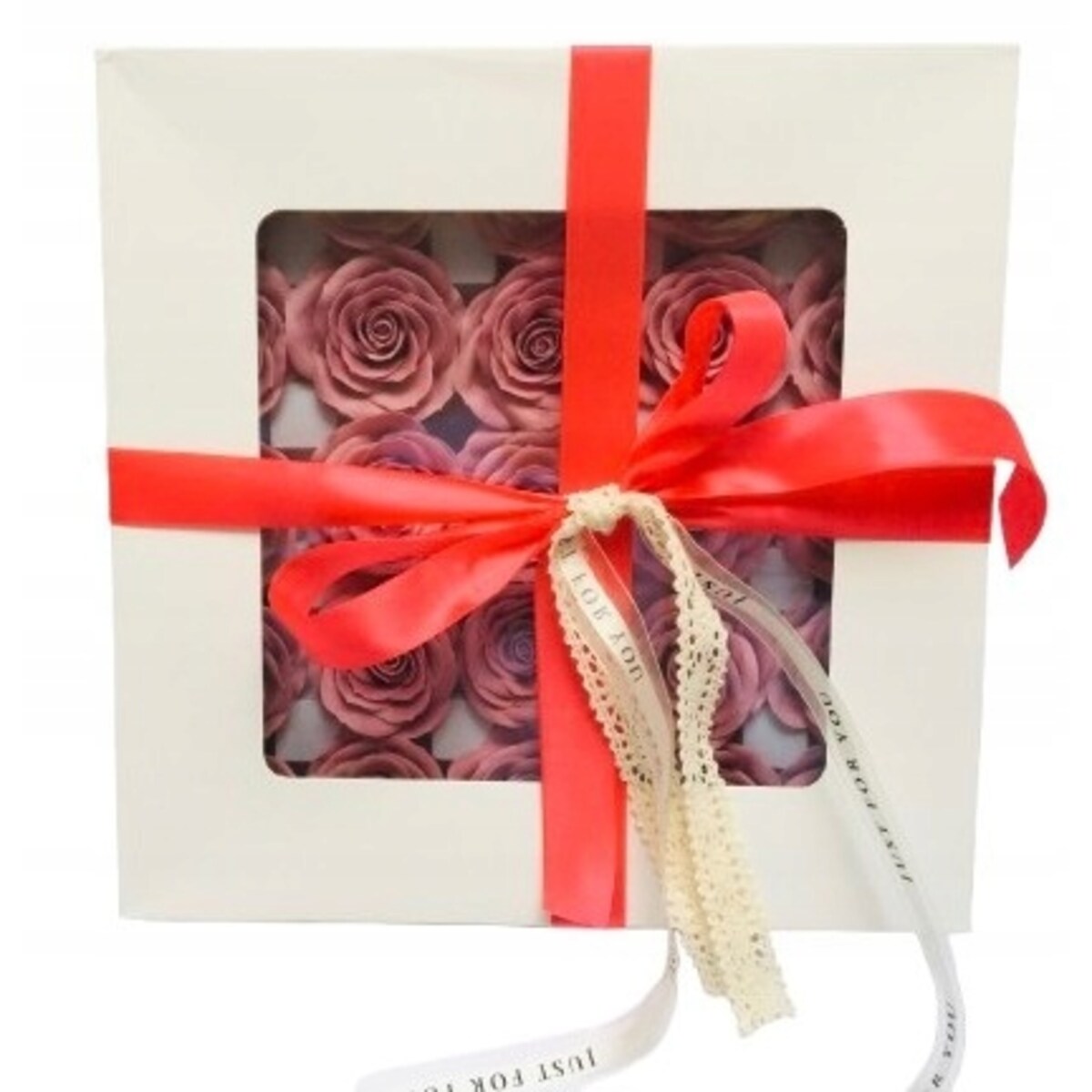 FLOWER BOX KWIATY MYDLANE róża 25szt prezent dzień mamy mamy pachnące