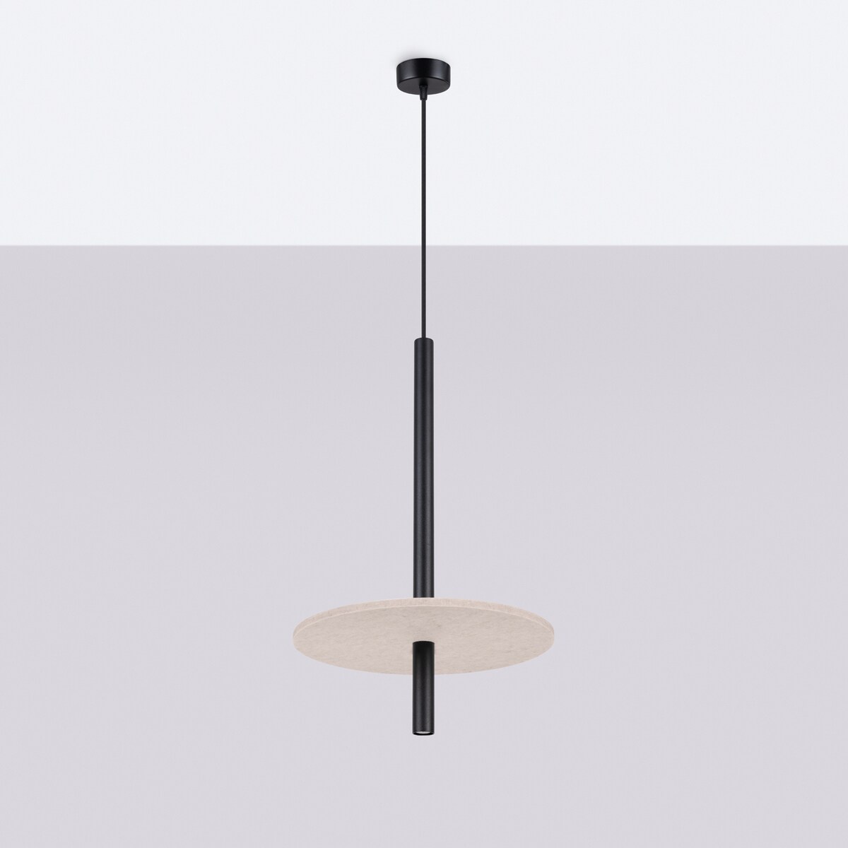 Lampa wisząca FELTRO 1 czarna/beżowa