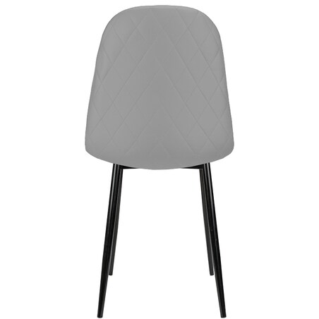 Krzesło tapicerowane ekoskóra szare nowoczesne do salonu