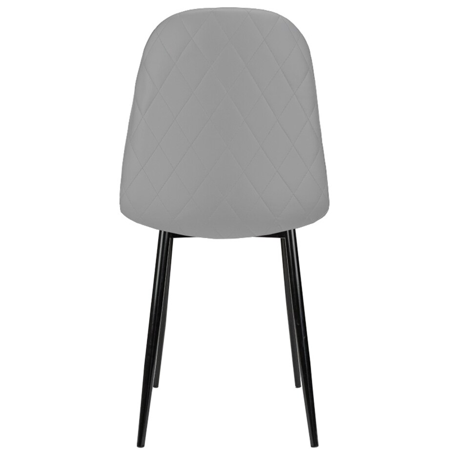 Krzesło tapicerowane ekoskóra szare nowoczesne do salonu