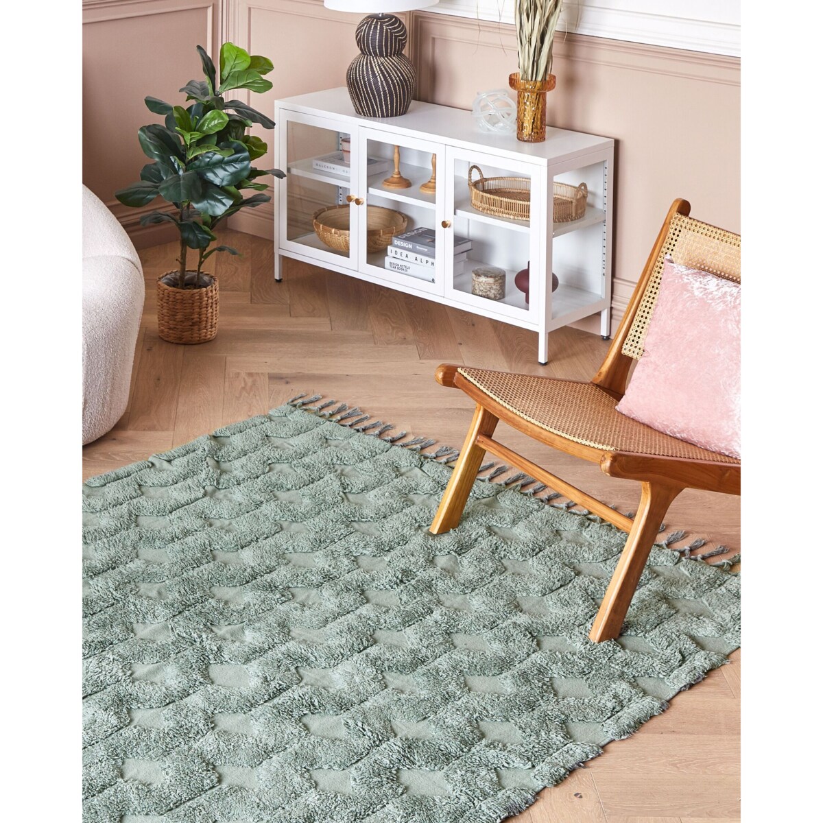 Dywan bawełniany 140 x 200 cm zielony KARS