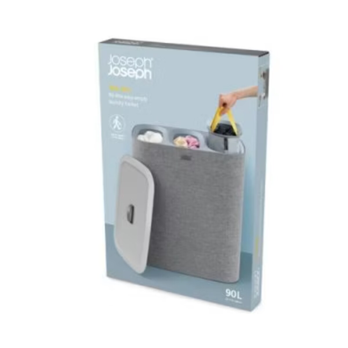 Kosz potrójny na pranie szary Tota Trio, 90 l, Joseph Joseph