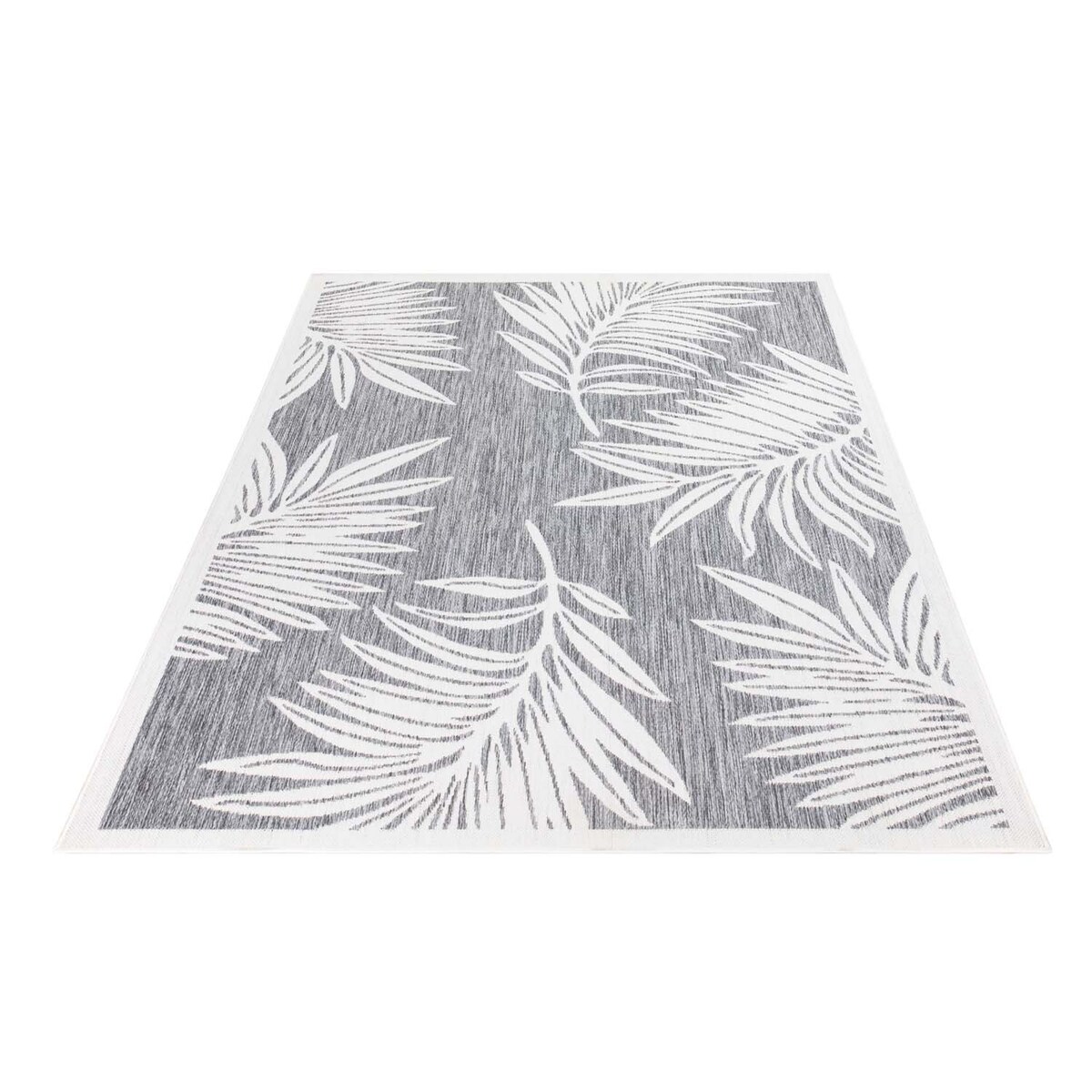 Dywan na zewnątrz i do wnętrz roślinny Sunny 4680 Szary Krem 200x200